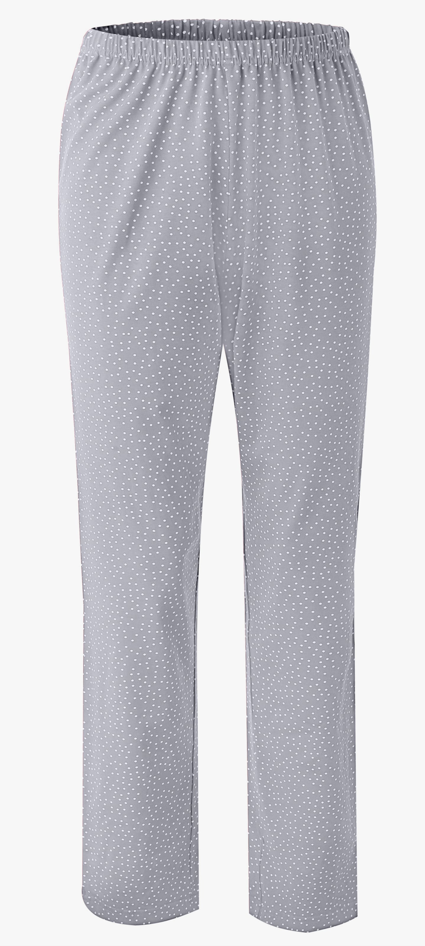Comtessa Schlafanzughose mit Punkte-Dessin - grau-meliert-weiß