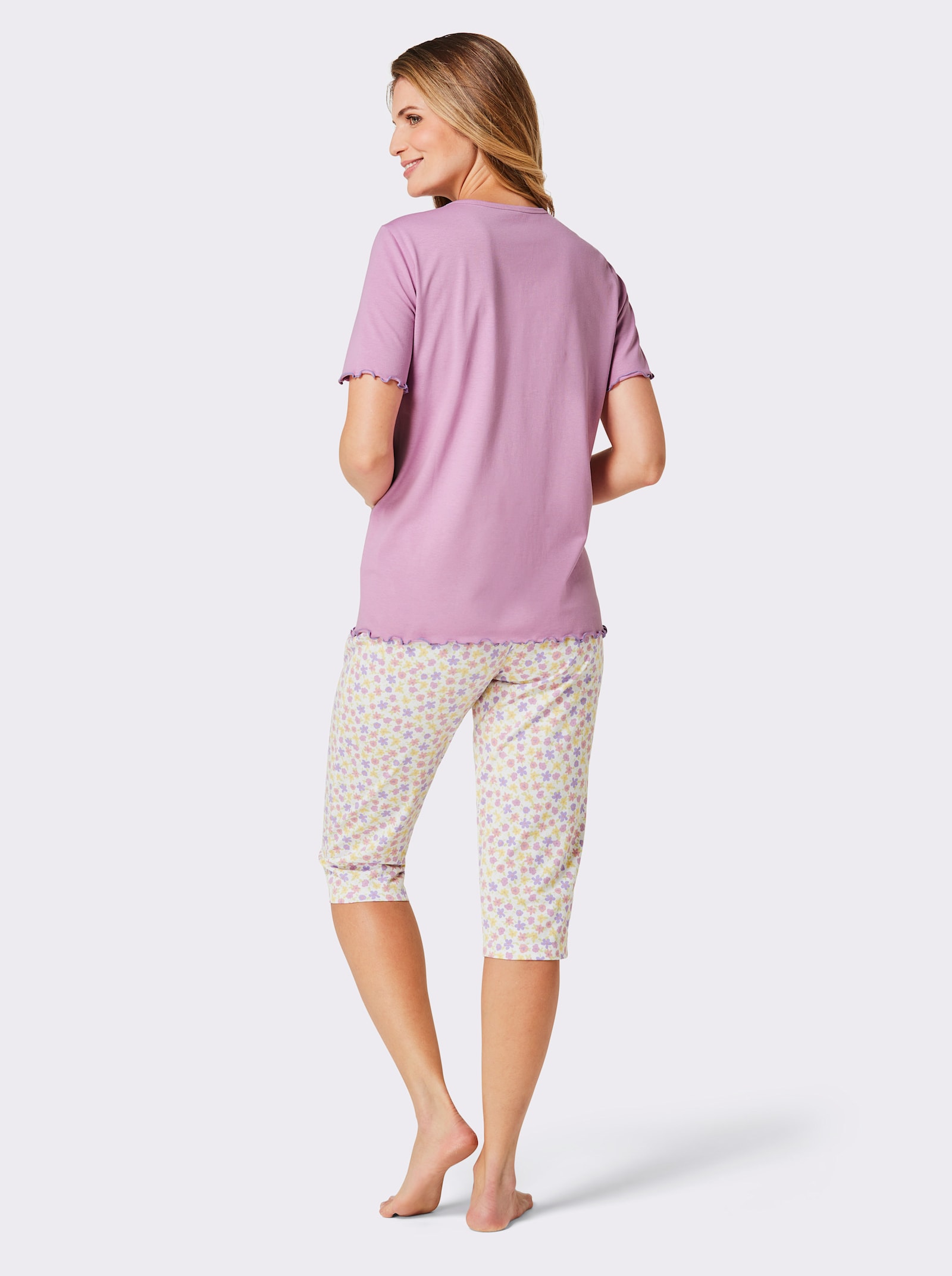 wäschepur Capri-Anzüge - weiss-orchidee-bedruckt + orchidee