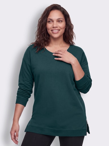 sheego Sweatshirt in Longform - aquapetrol