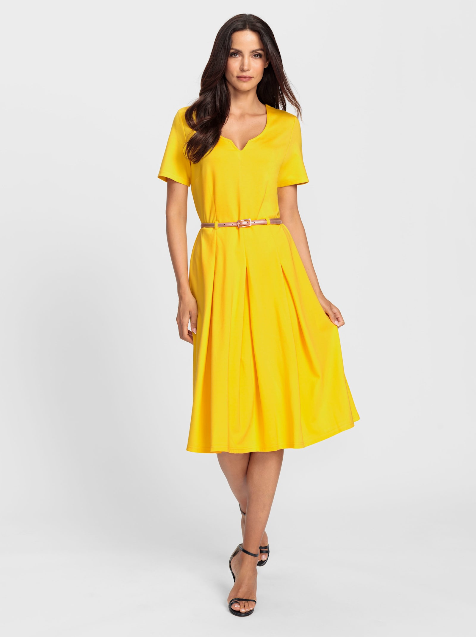 heine Jerseykleid inklusive Gürtel - sonnengelb