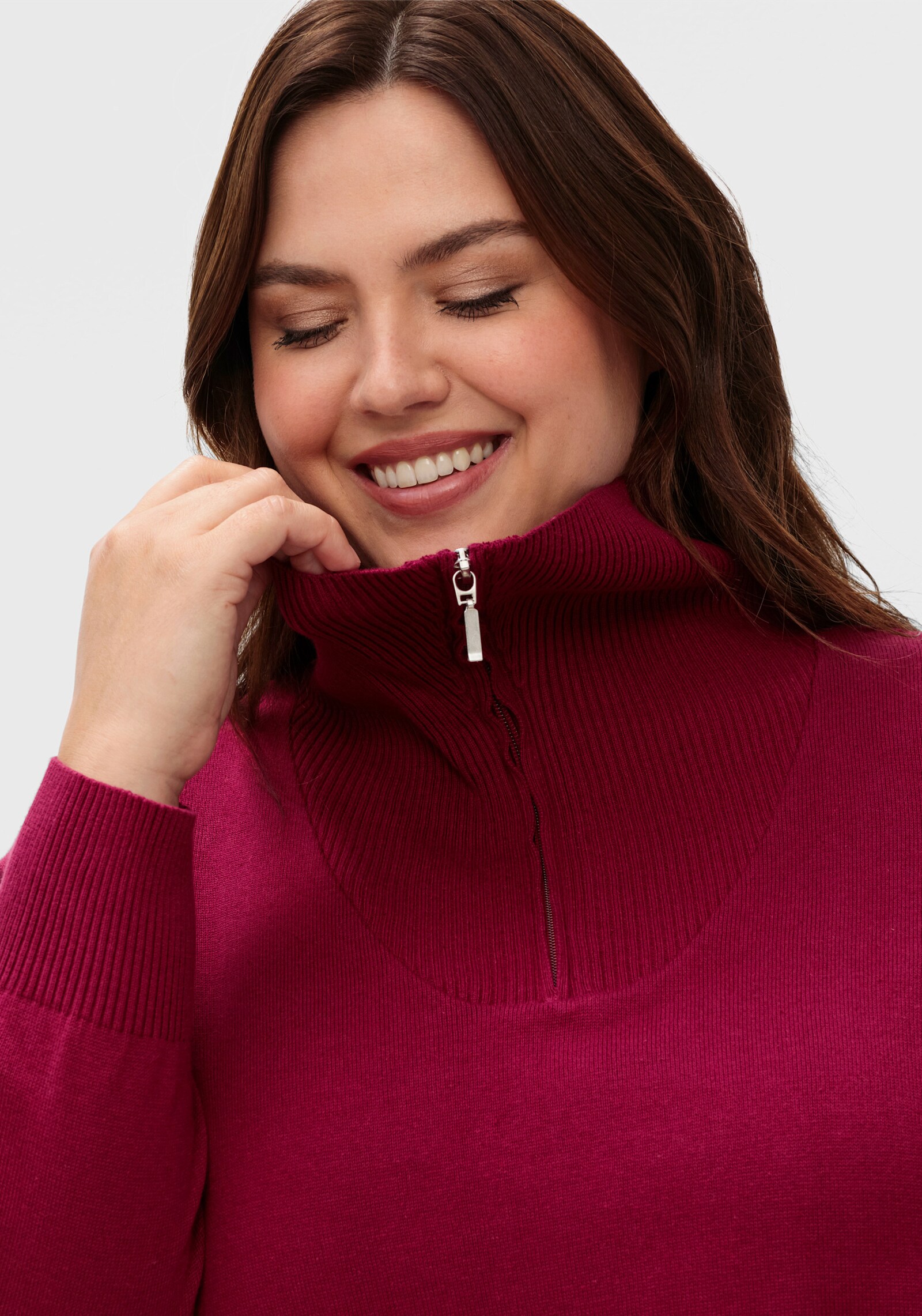 Troyer aus reiner Baumwolle - weinrot