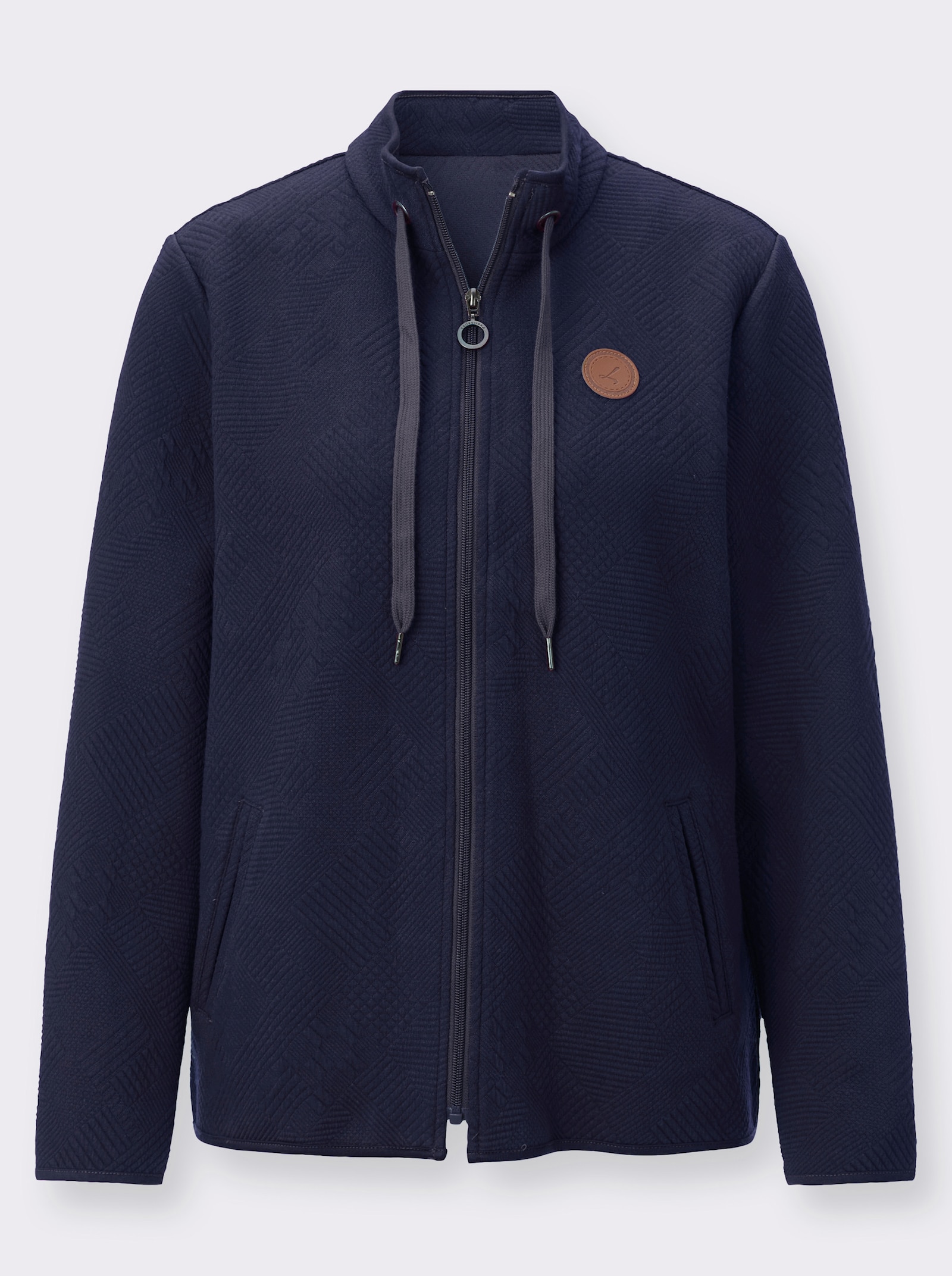 Shirtjacke im Jacquard-Mustermix - marine