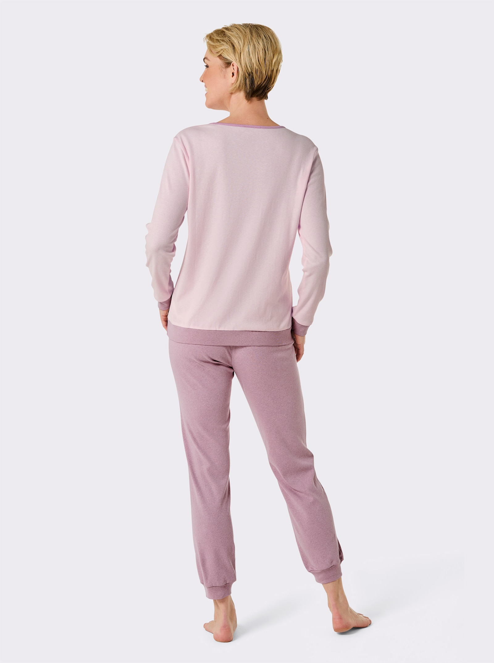 wäschepur Pyjama - lichtroze/mauve bedrukt