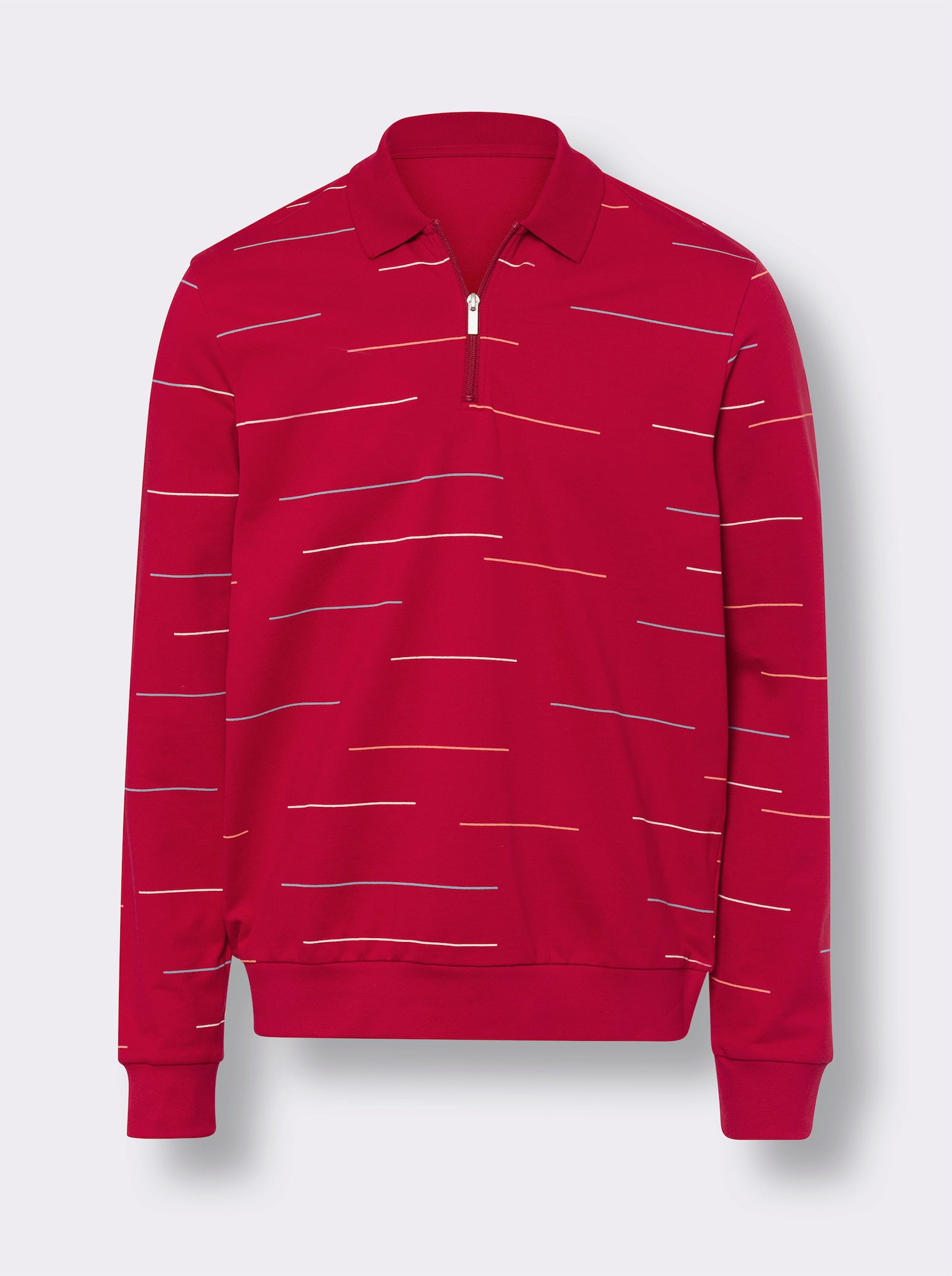 Sweatshirt in streepjeslook - rood geprint