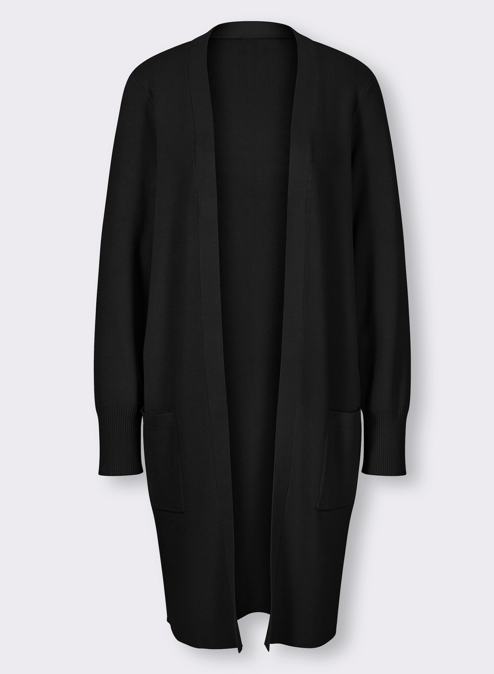 heine Longstrickjacke in Feinstrick-Qualität - schwarz