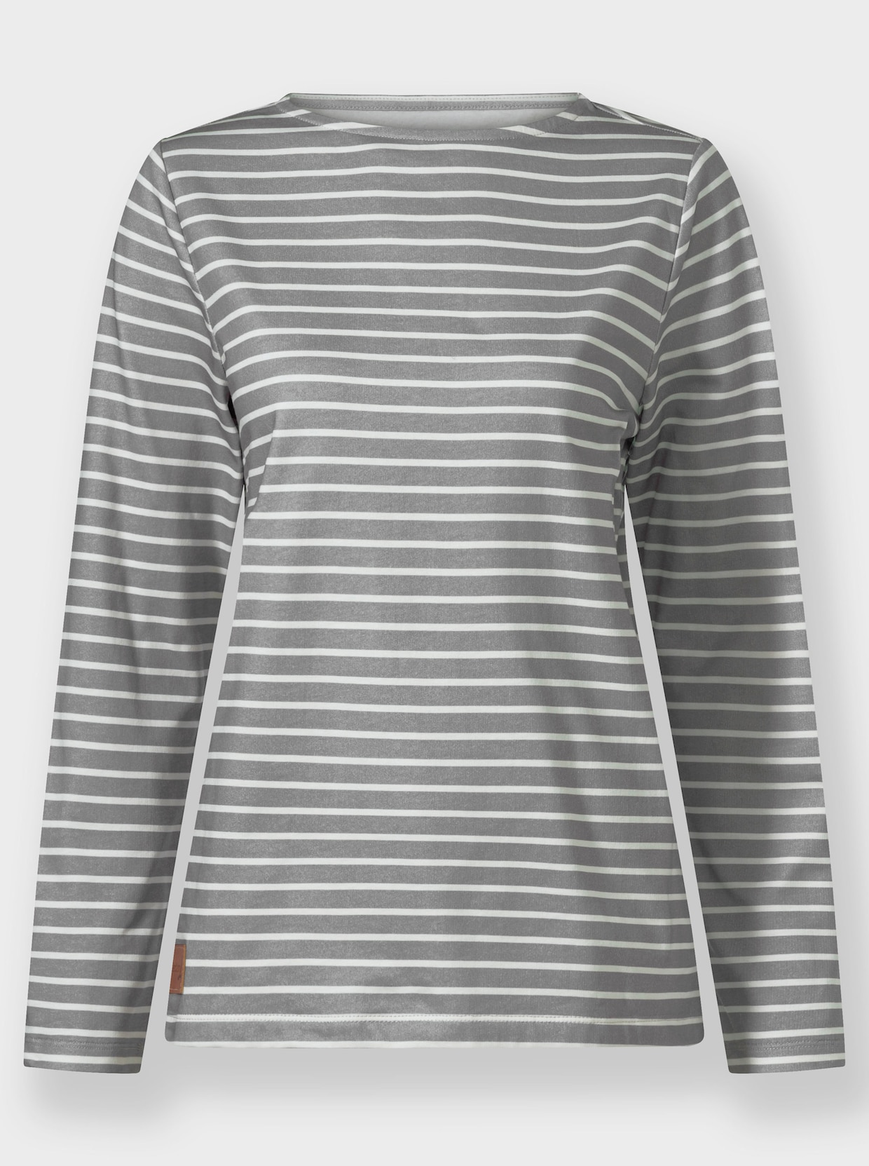 Sweatshirt - steingrau-ecru-geringelt