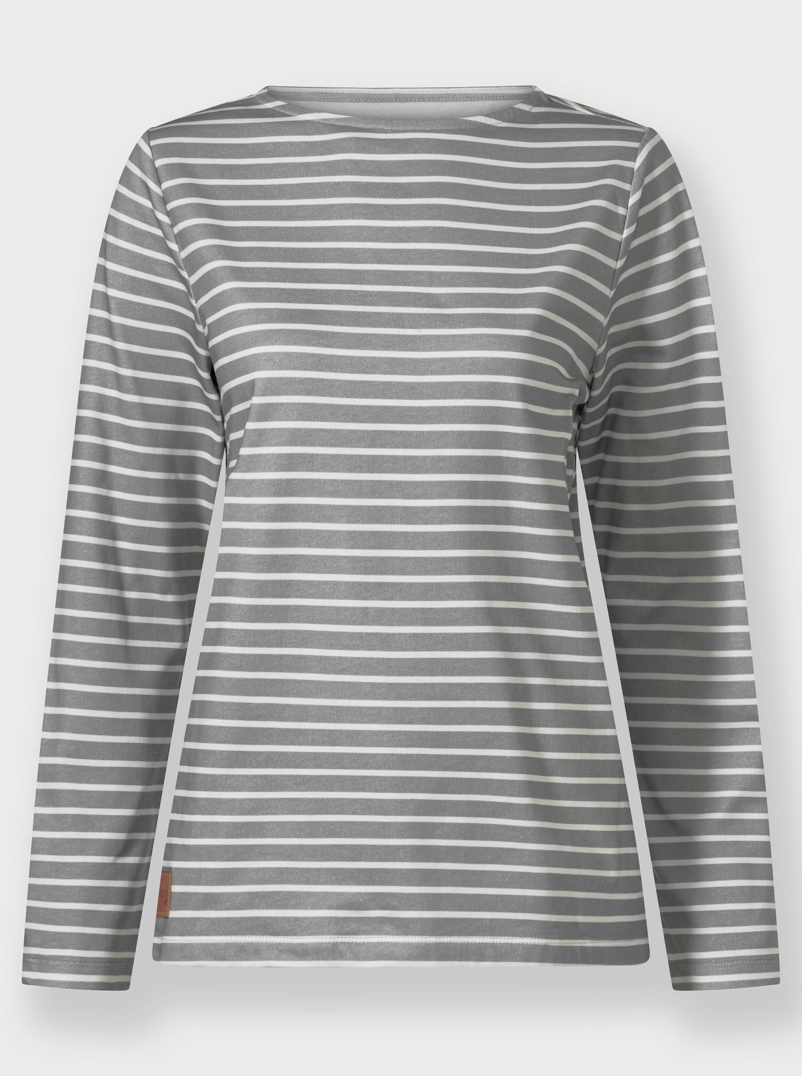 Sweatshirt im Ringel-Dessin - steingrau-ecru-geringelt