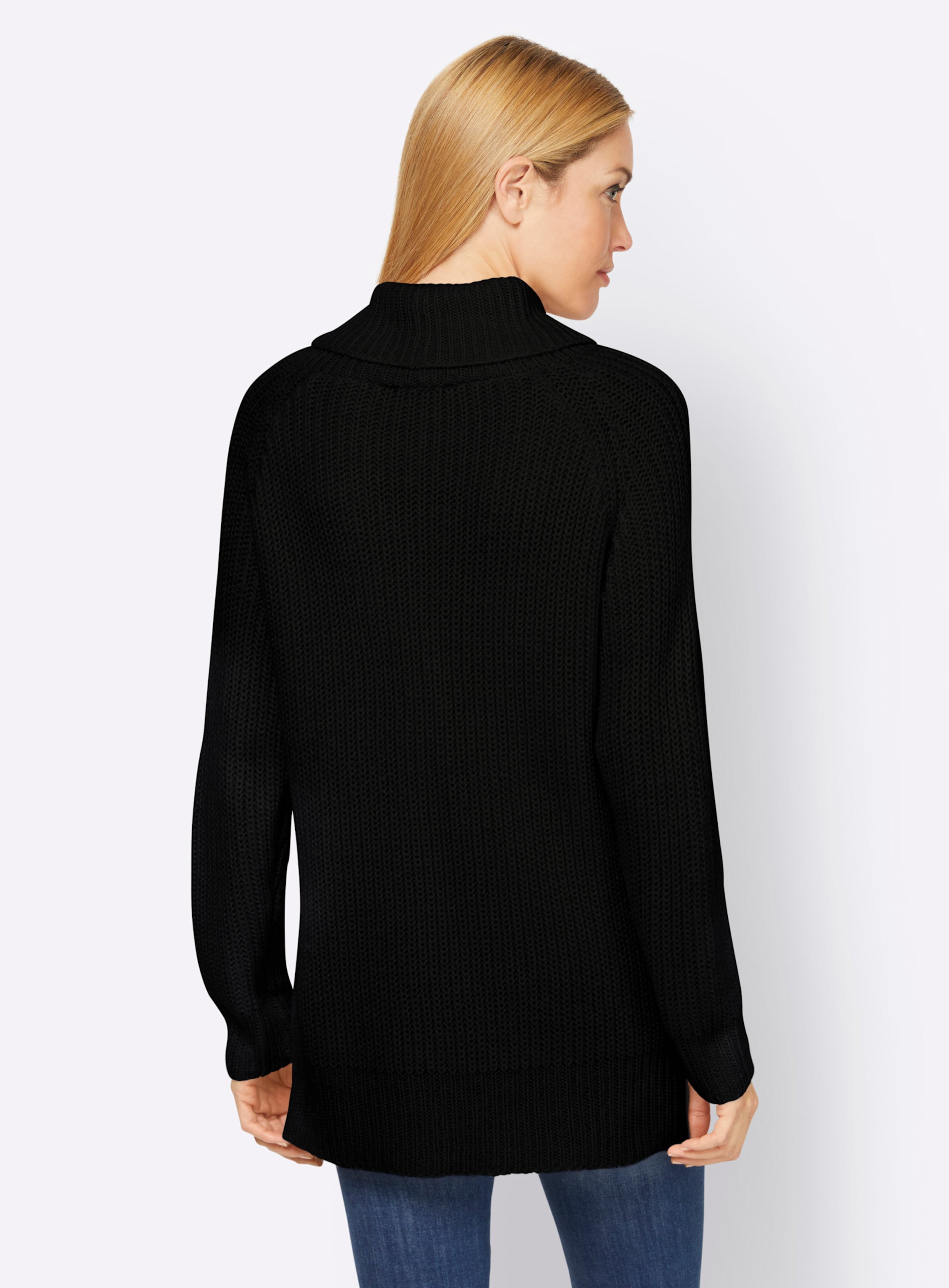 Must Love günstig Kaufen-Pullover in schwarz von heine. Pullover in schwarz von heine <![CDATA[Pullover Kuschelweich mit wärmendem Rollkragen und aufwendigem Strickmuster. Langarm.]]>. 