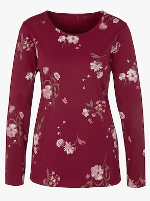 Shirt - dunkelrot-bedruckt