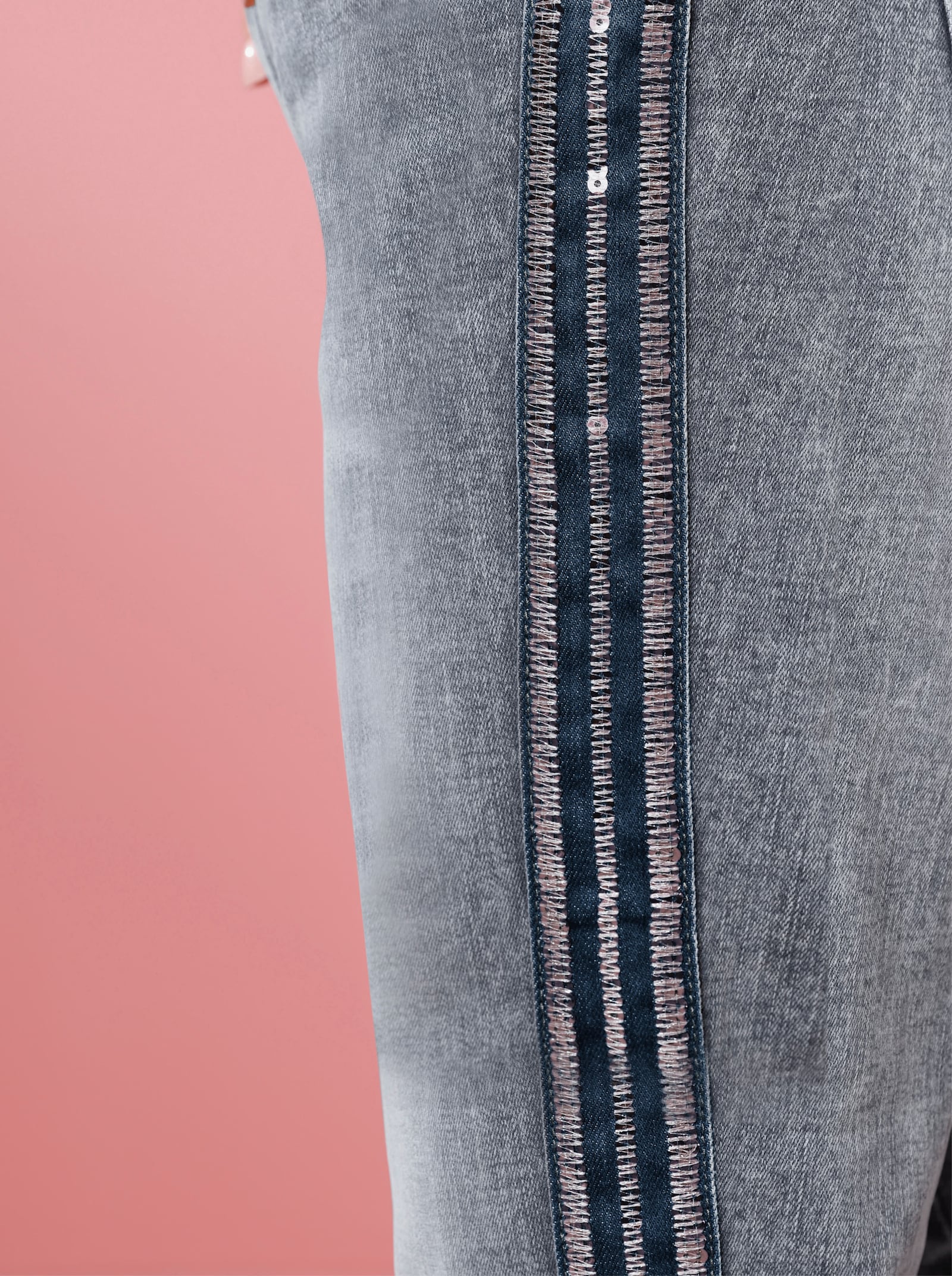 heine 7/8-Jeans mit Pailletten-Details - blue-bleached