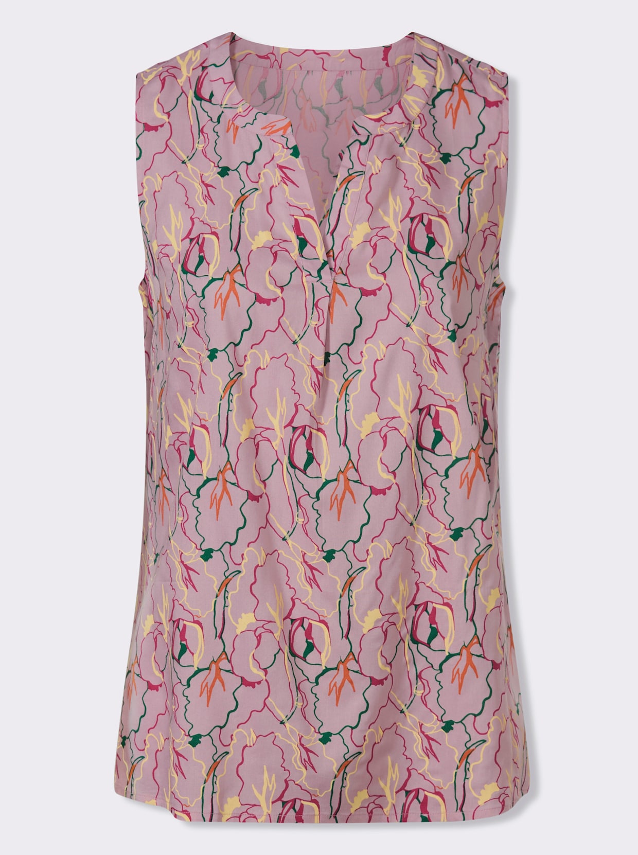 Blusentop in dezenter A-Form - rosé-pink-bedruckt