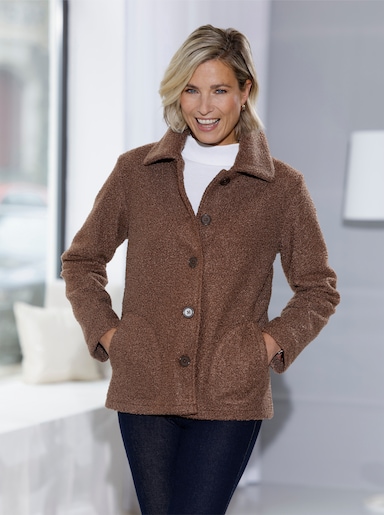 Boucléjack voor normale wintertemperaturen - chocolade