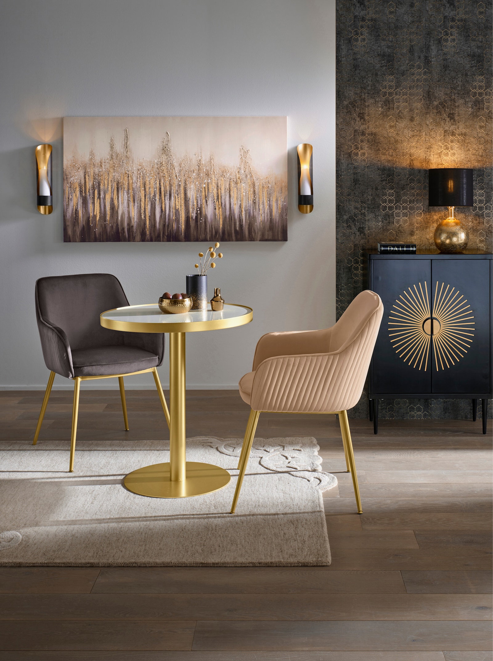 heine home Tisch - goldfarben