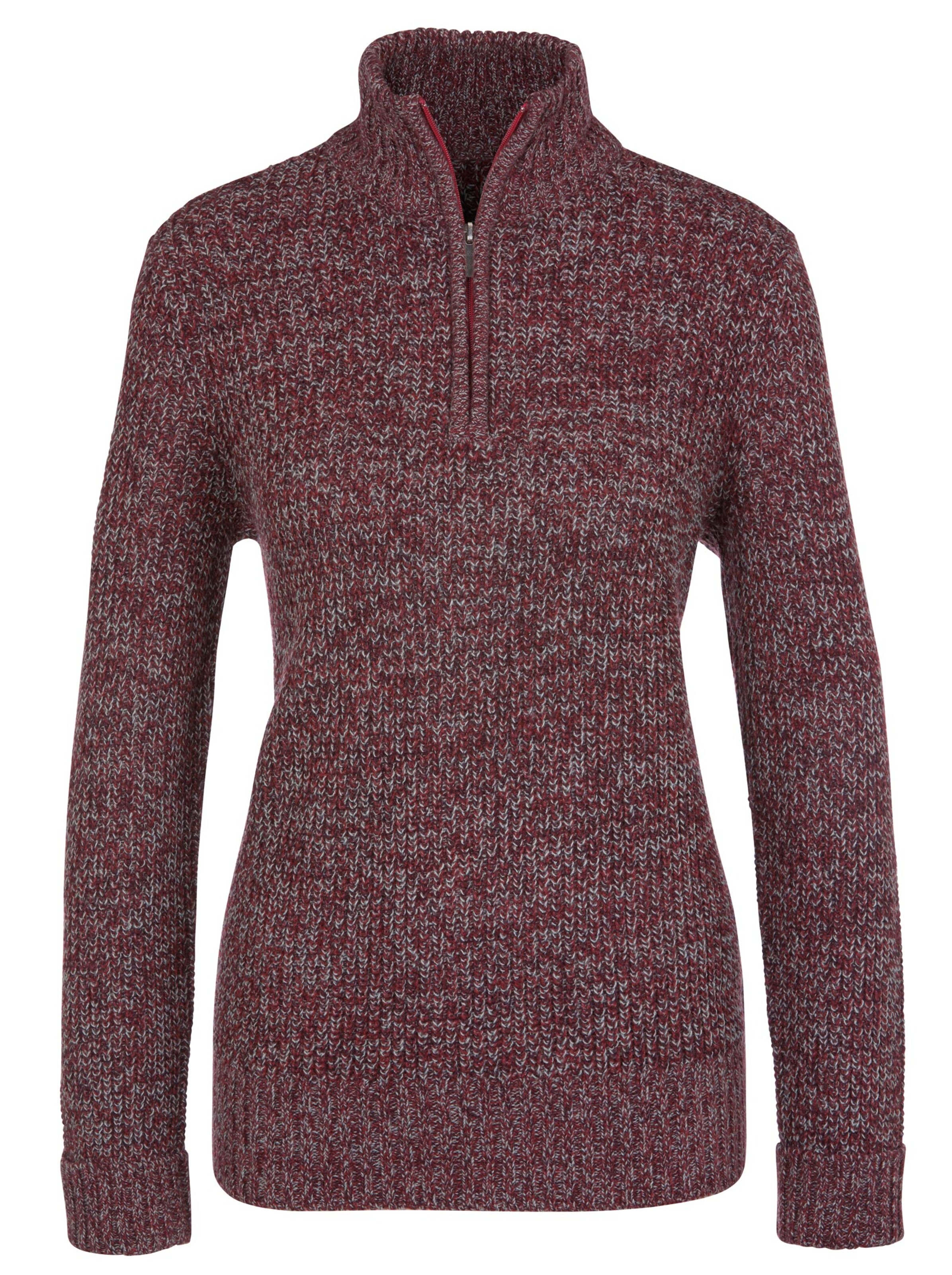 Pullover - bordeaux-meliert