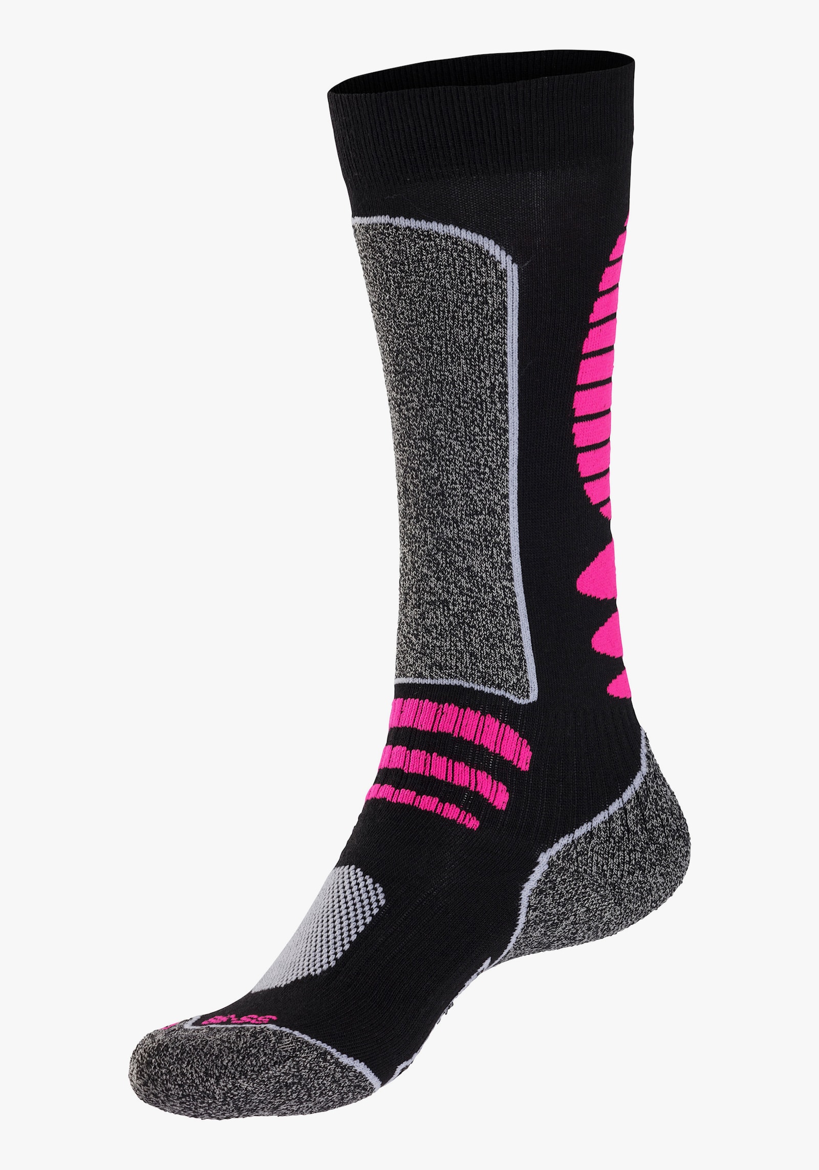 LASCANA ACTIVE Skisokken - 1x zwart, 1x lichtgrijs gemêleerd