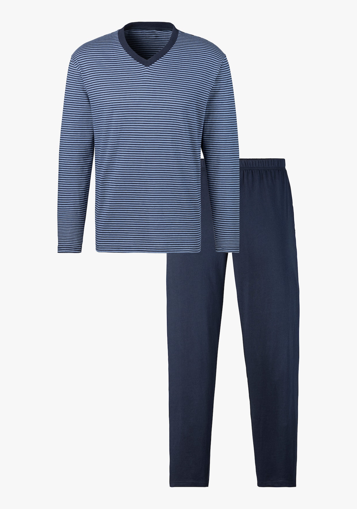 Pyjama - blau-marine, grau-anthrazit