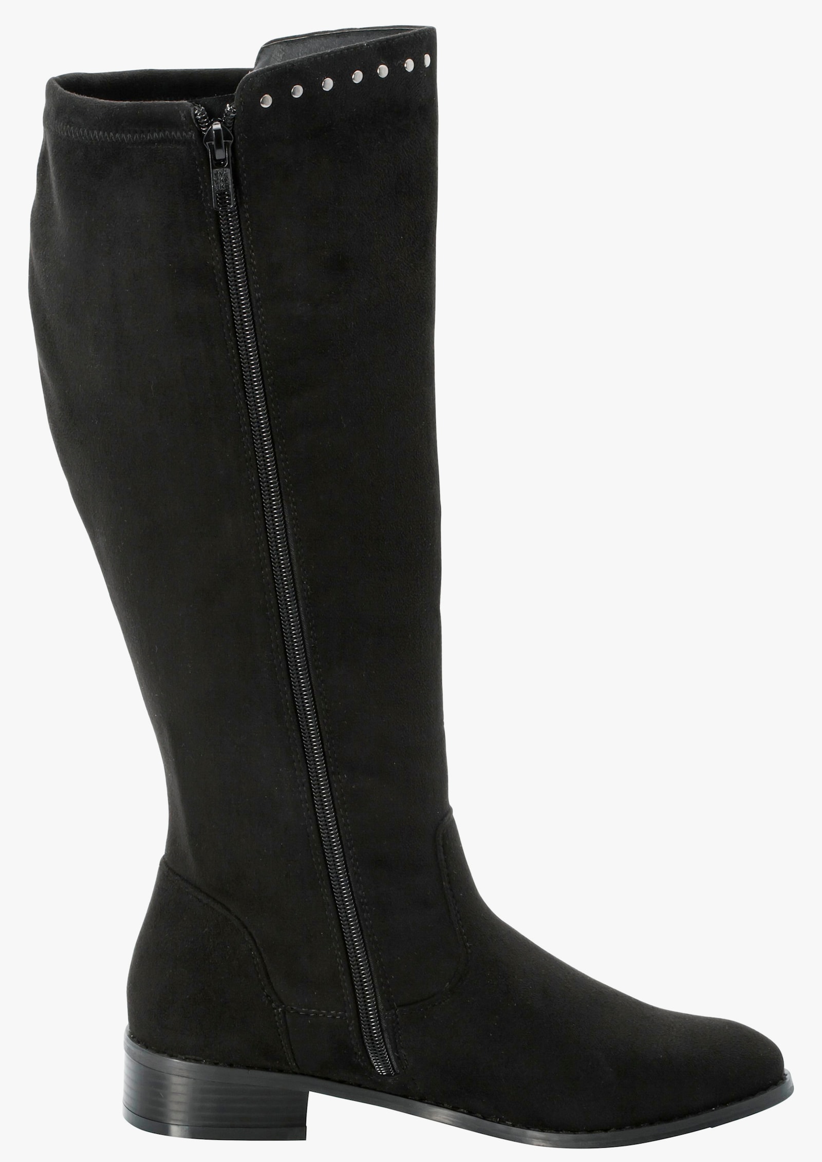 sheego Weitschaftstiefel mit Nietenverzierung - schwarz