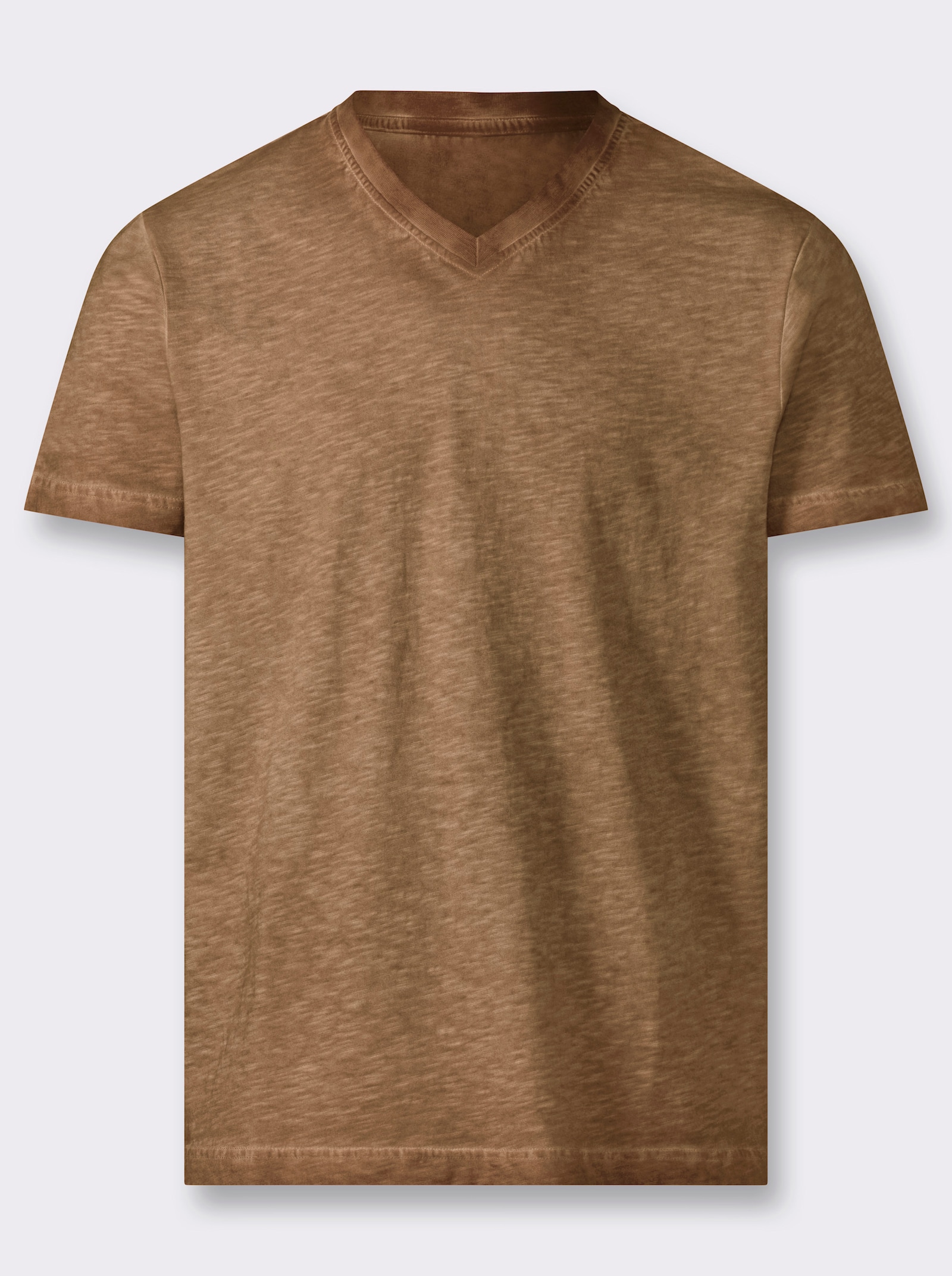 Kurzarmshirt aus reiner Baumwolle - braun