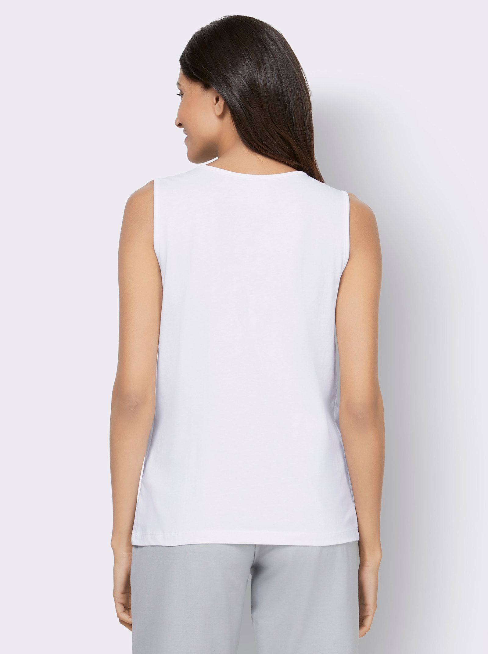 Trägertop mit Rundhals-Ausschnitt - weiß