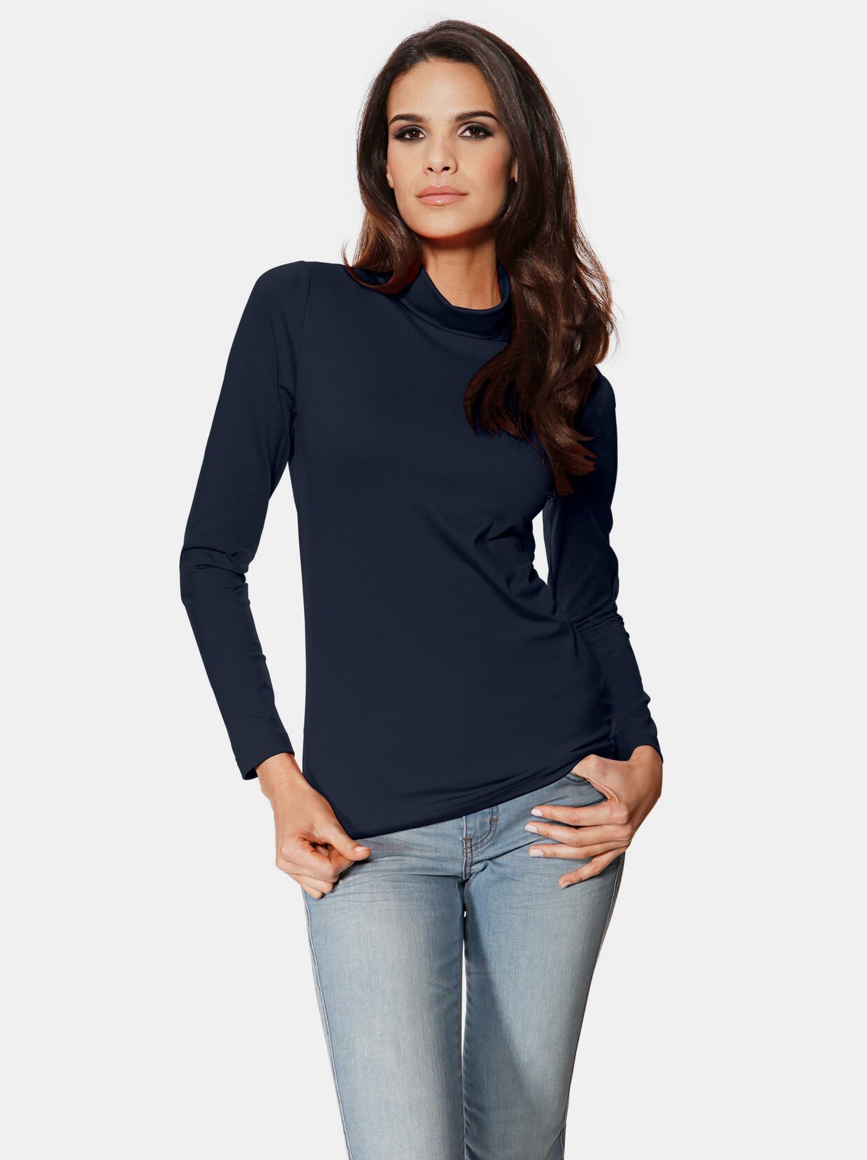 Linea Tesini Rollkragen-Shirt - marine
