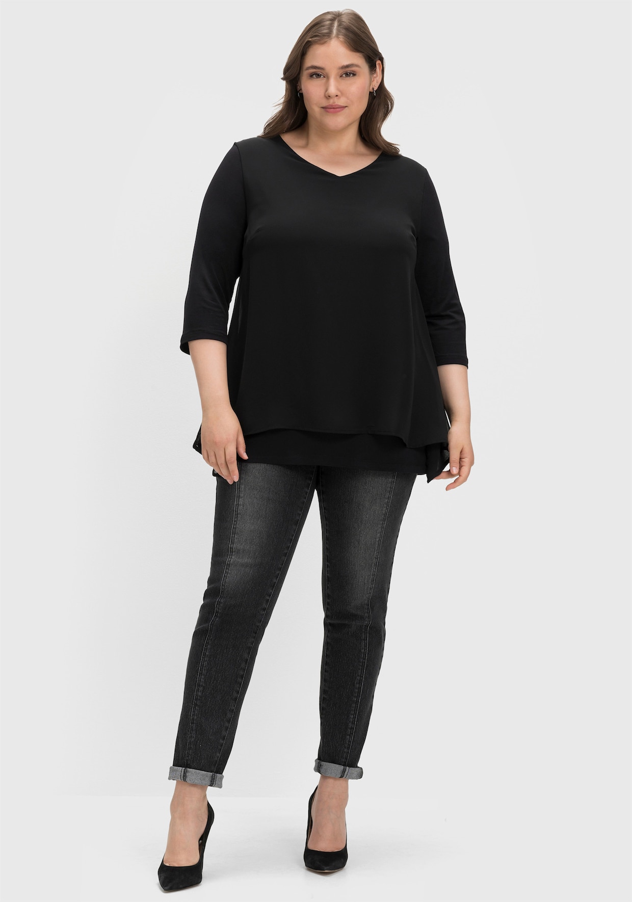 sheego Blouseshirt - zwart