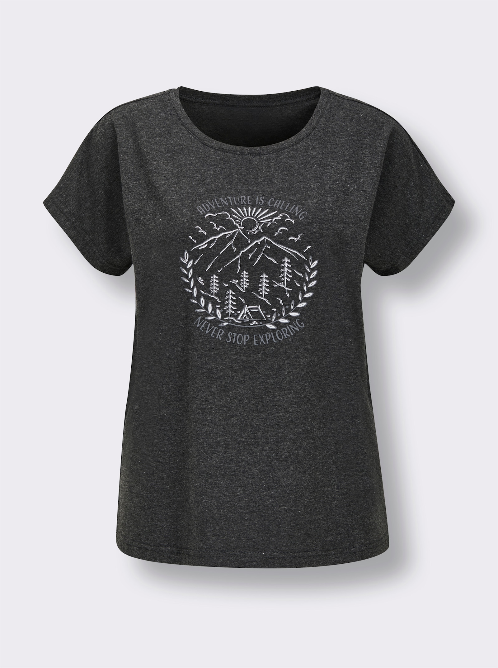 Catamaran Sports Freizeitshirt mit überschnittenen Schultern - graphit-meliert