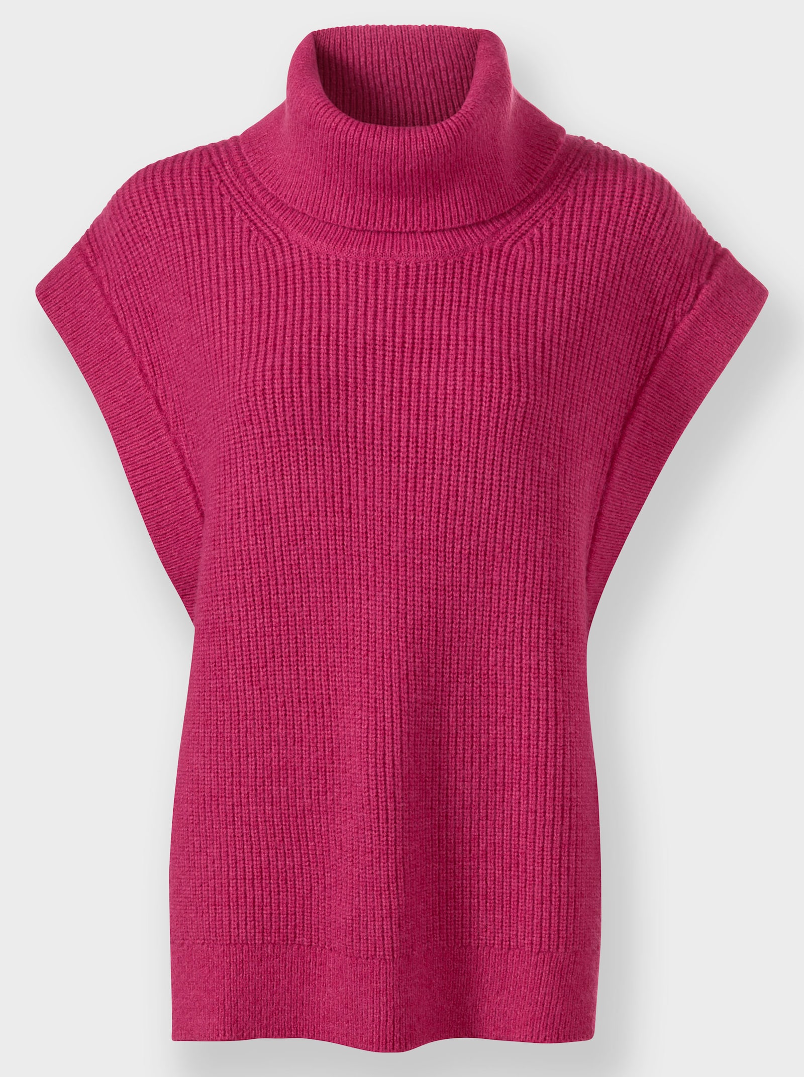 heine Slip-over met rolkraag - fuchsia gemêleerd