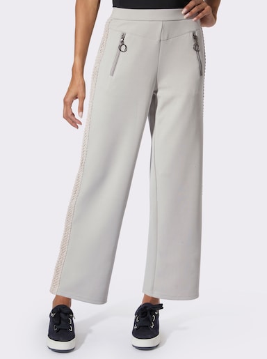 Jerseyhose mit Zierpatten hinten - hellgrau