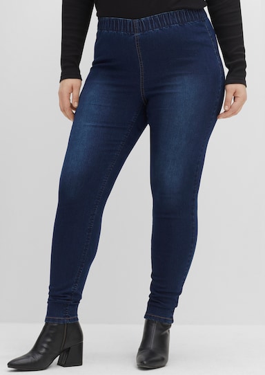 sheego Jeggings in individueller Waschung - dark blue denim