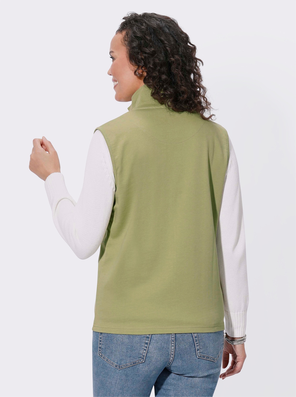 Gilet sweat - vert roseau