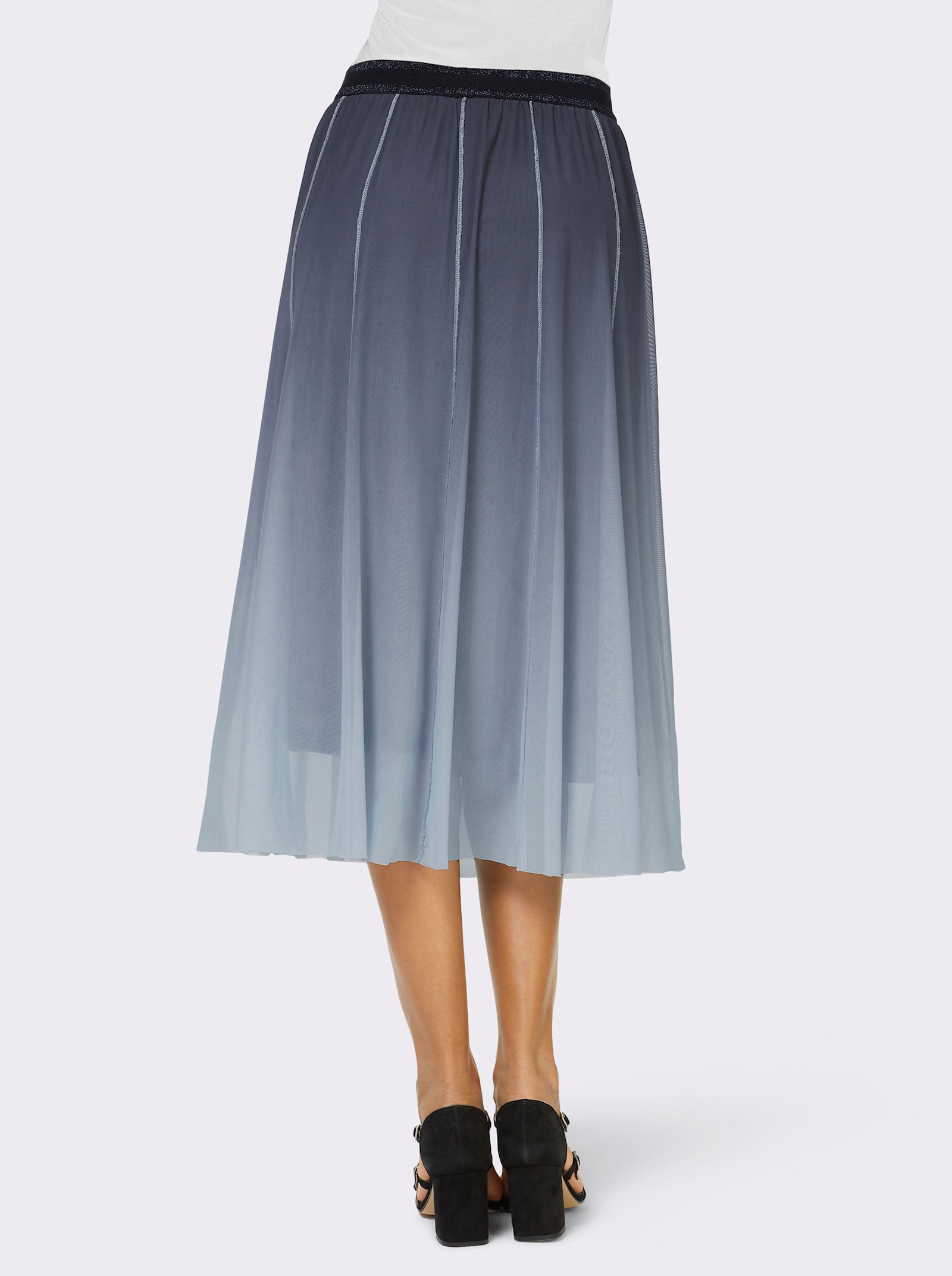 Chiffonrock im Farbverlauf - marine-mittelblau