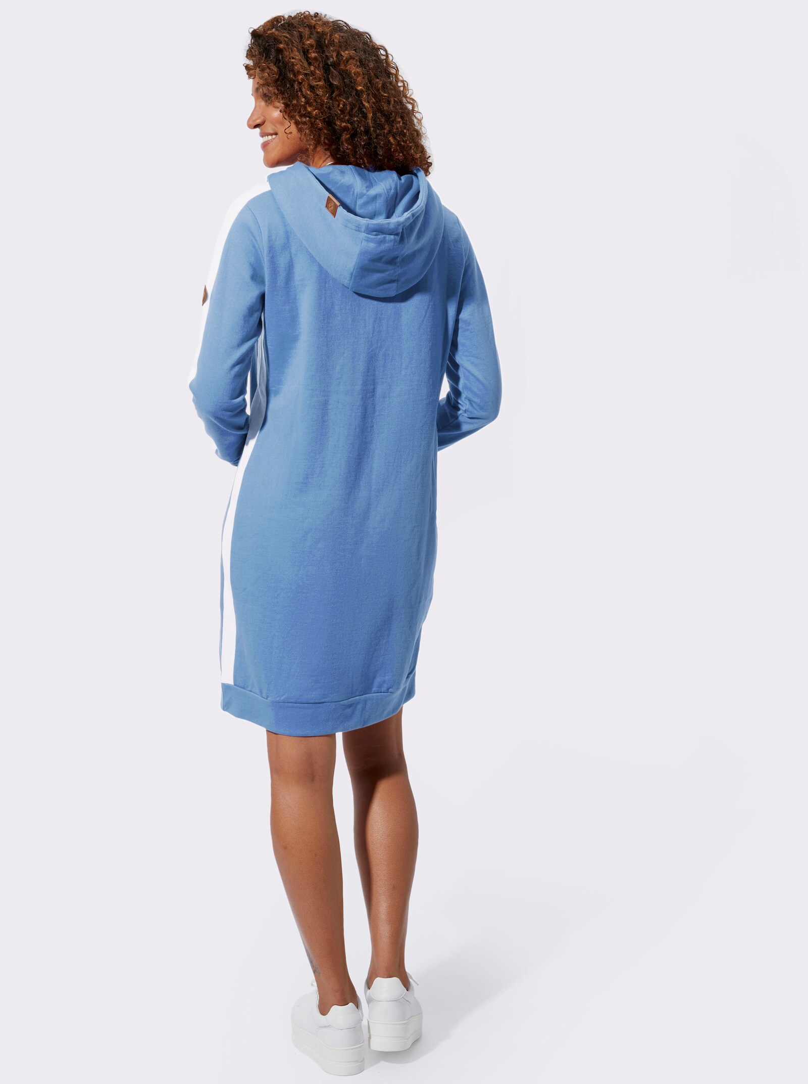 Shirtkleid mit angerauter Innenseite - himmelblau