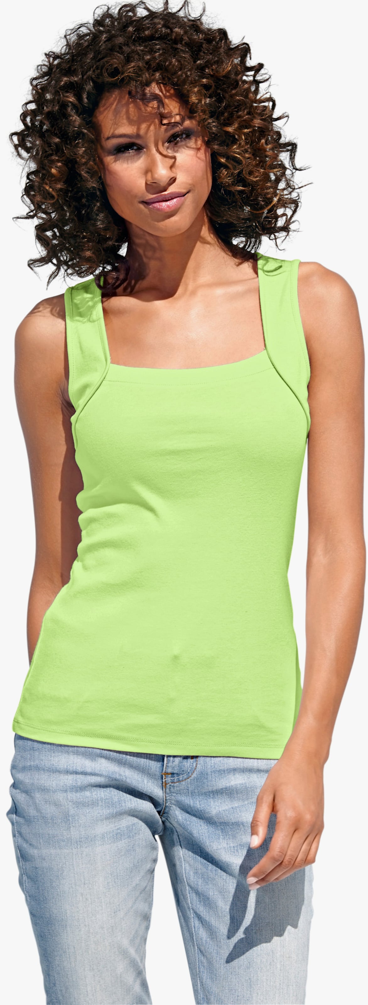 heine Shirttop mit Karree-Ausschnitt - kiwi