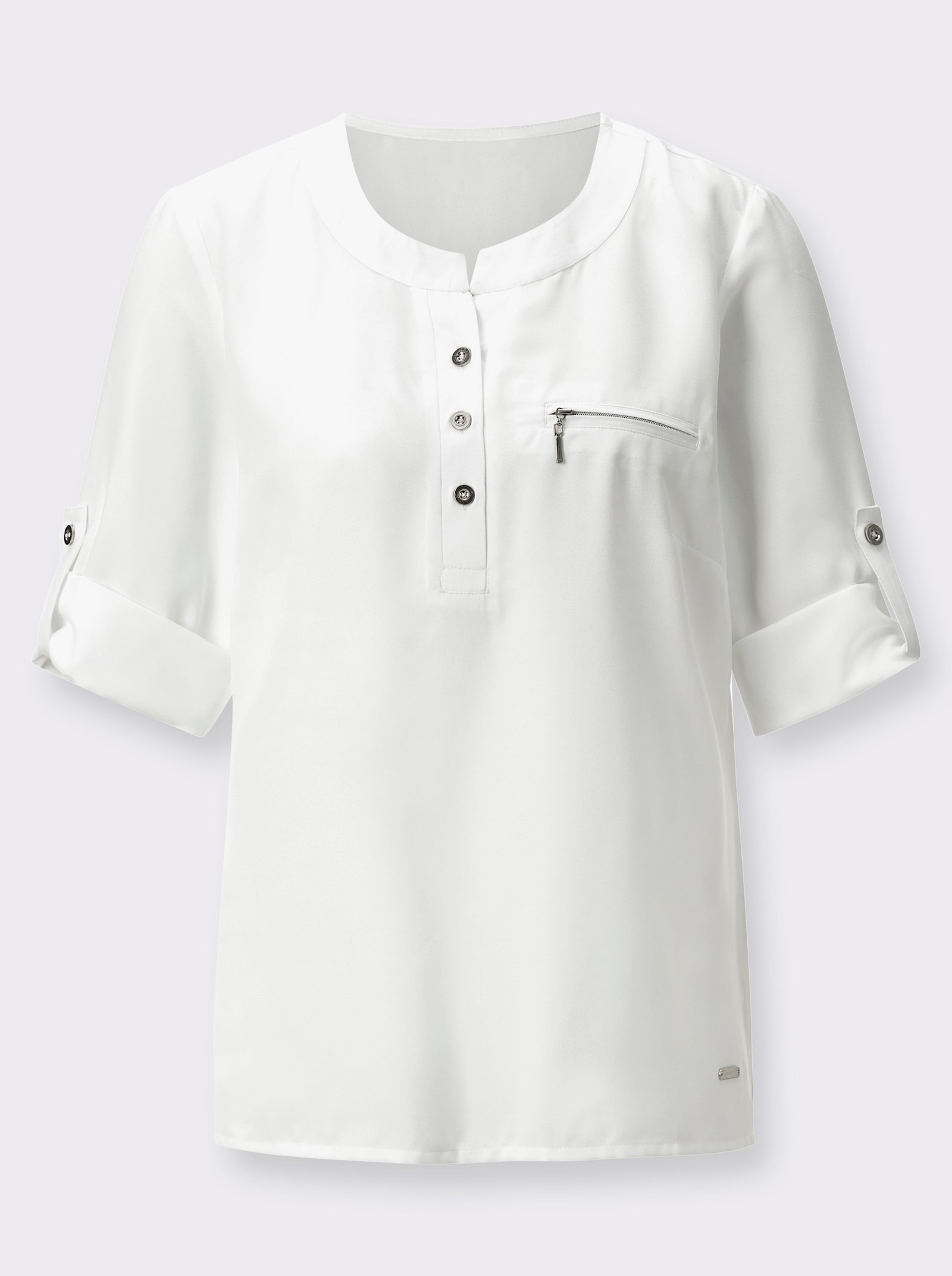 Schlupfbluse in pflegeleichter Qualität - ecru