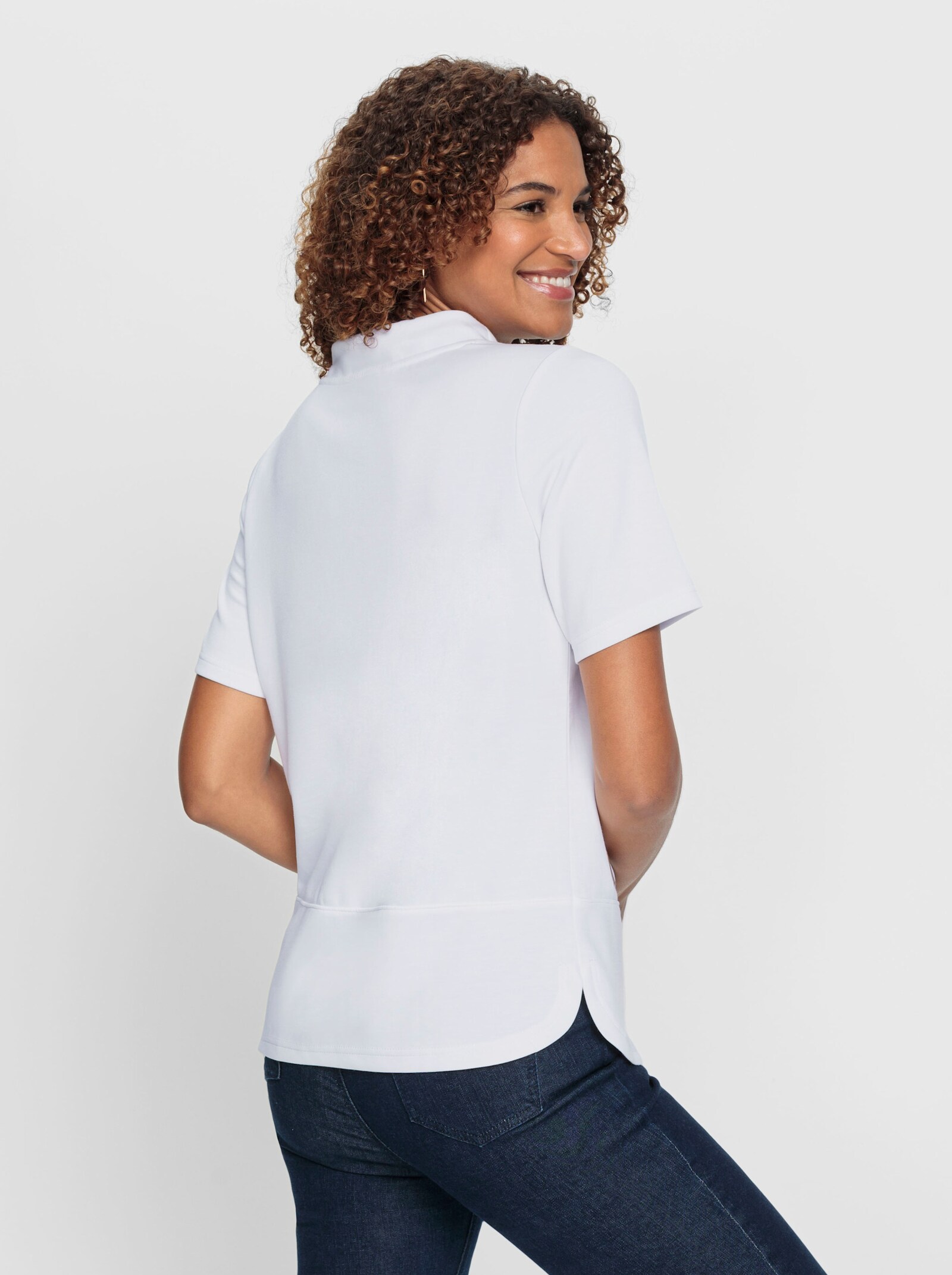 Shirt aus formstabilem Interlock - weiß