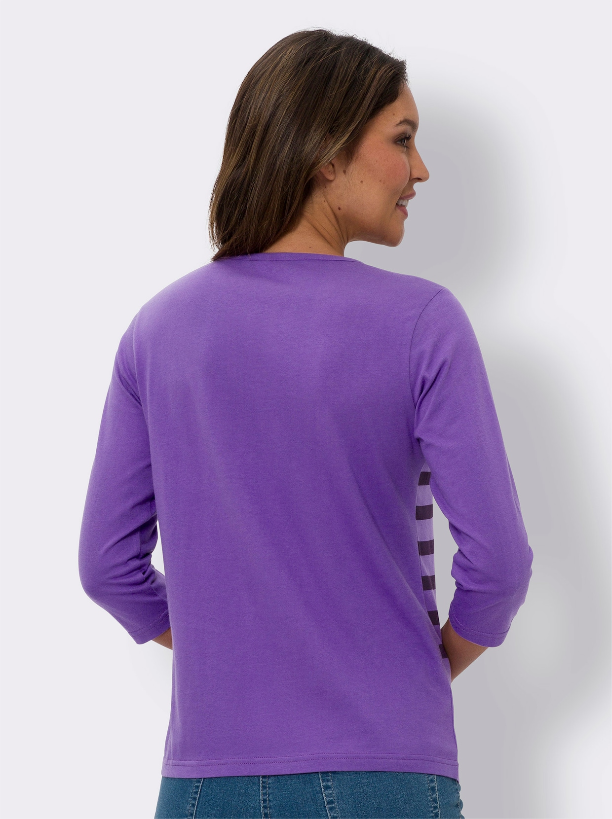 Shirt met 3/4-mouw - lila/aubergine