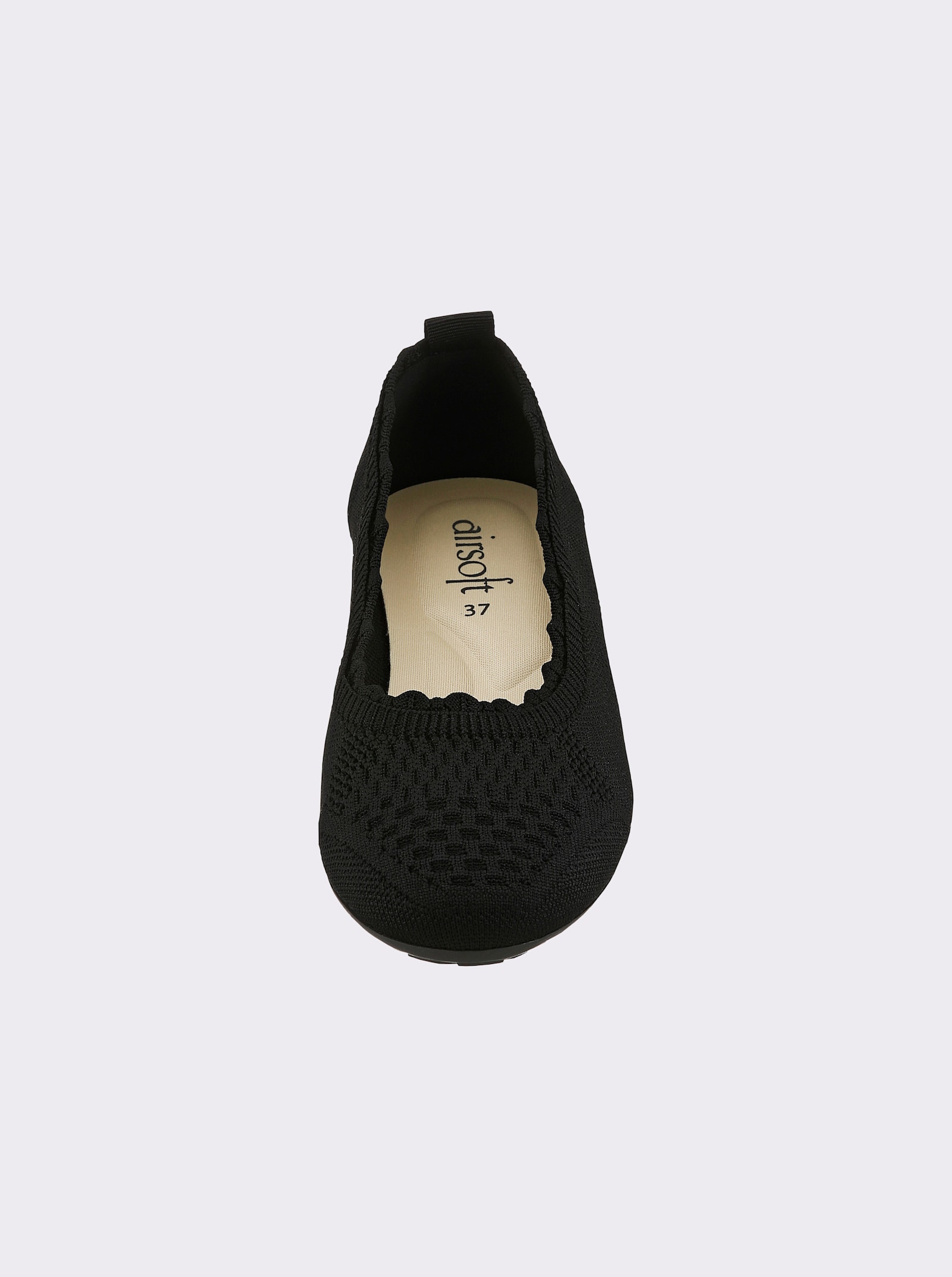 airsoft modern+ Slipper aus weichem Textil - schwarz