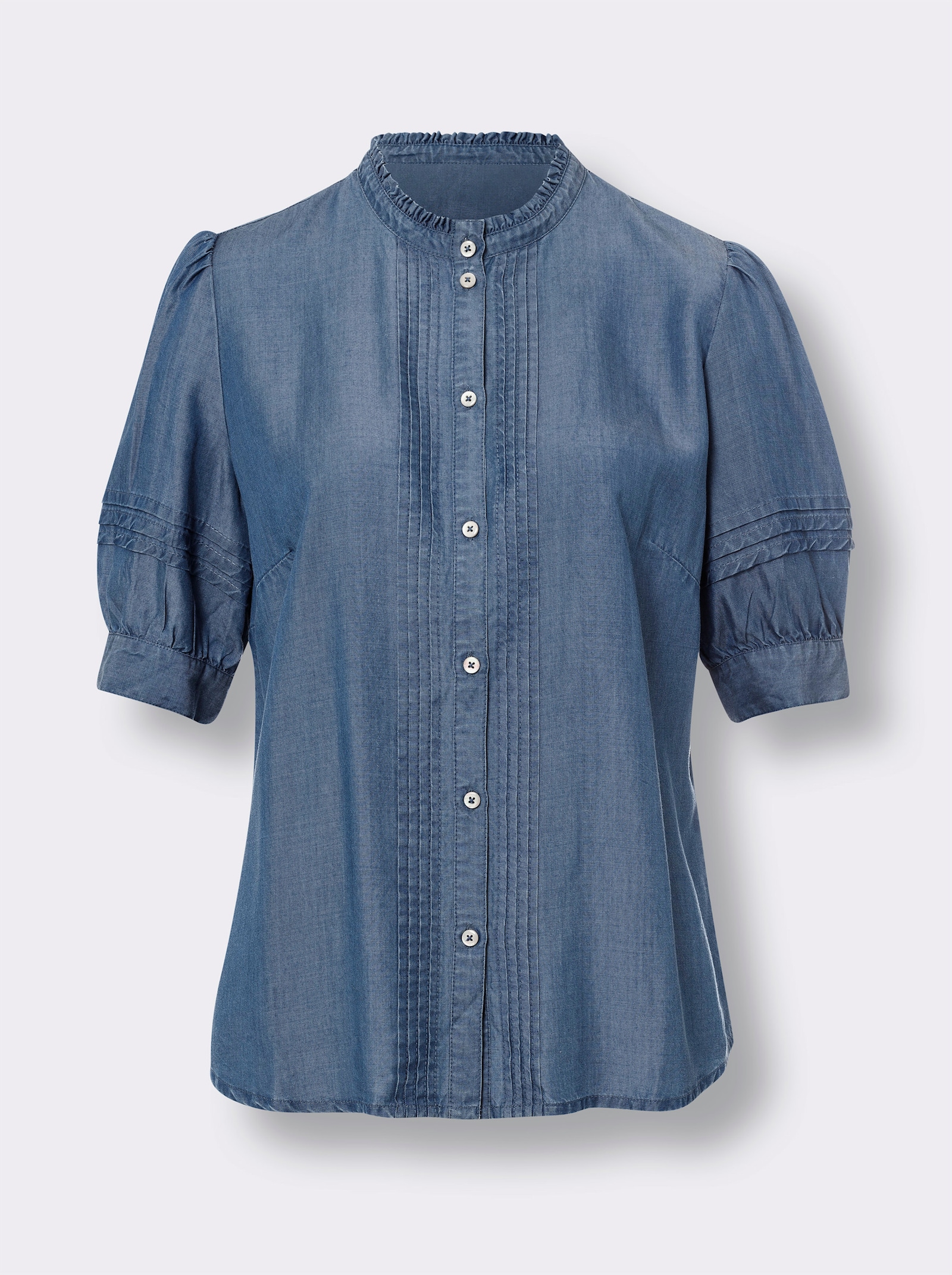 heine Jeansbluse mit Puffärmeln - blue-bleached