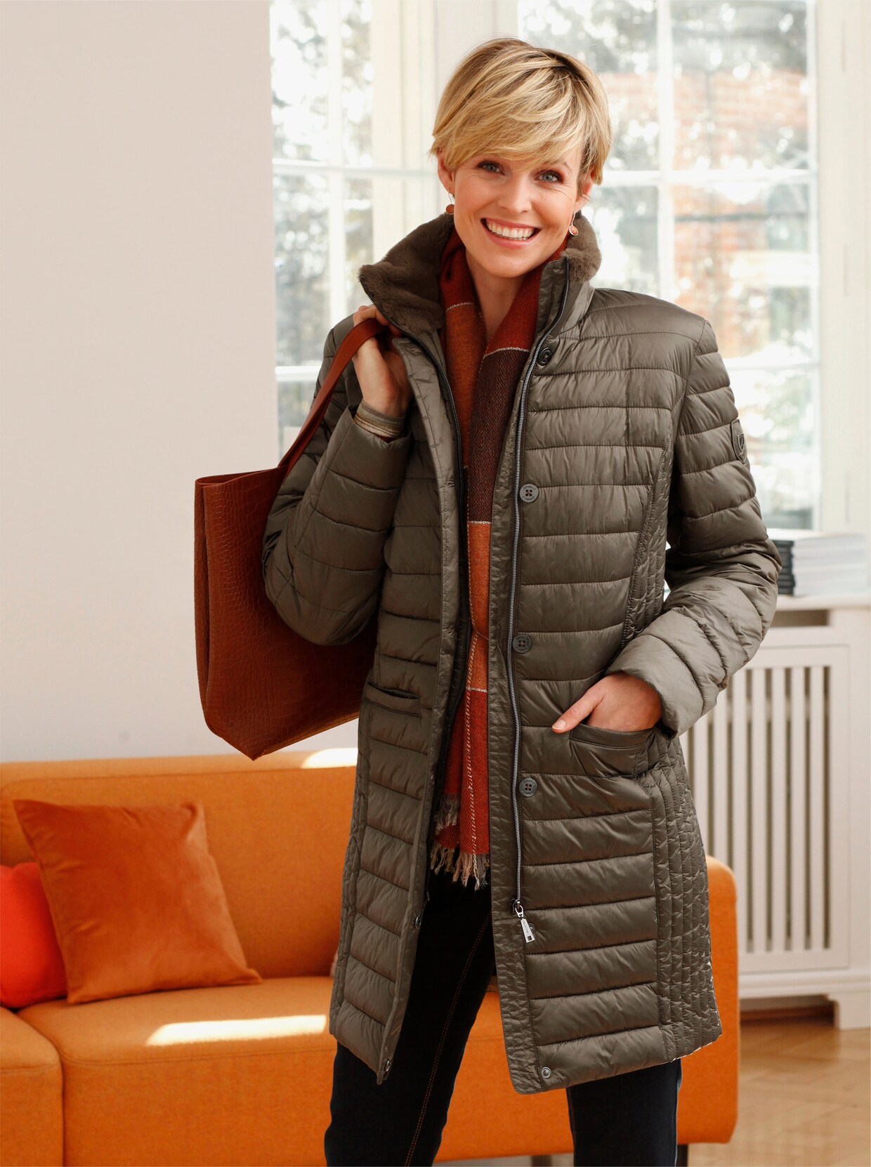 Longjacke - taupe