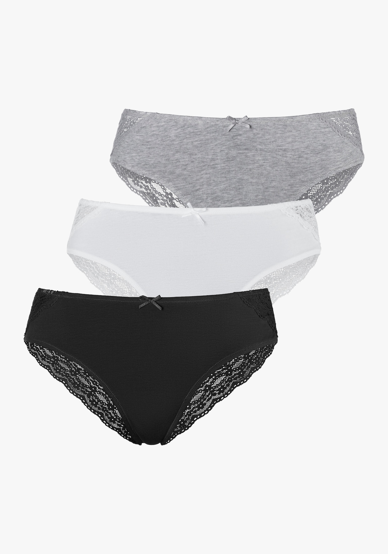 Vivance Brasilslip - creme, grau meliert, schwarz