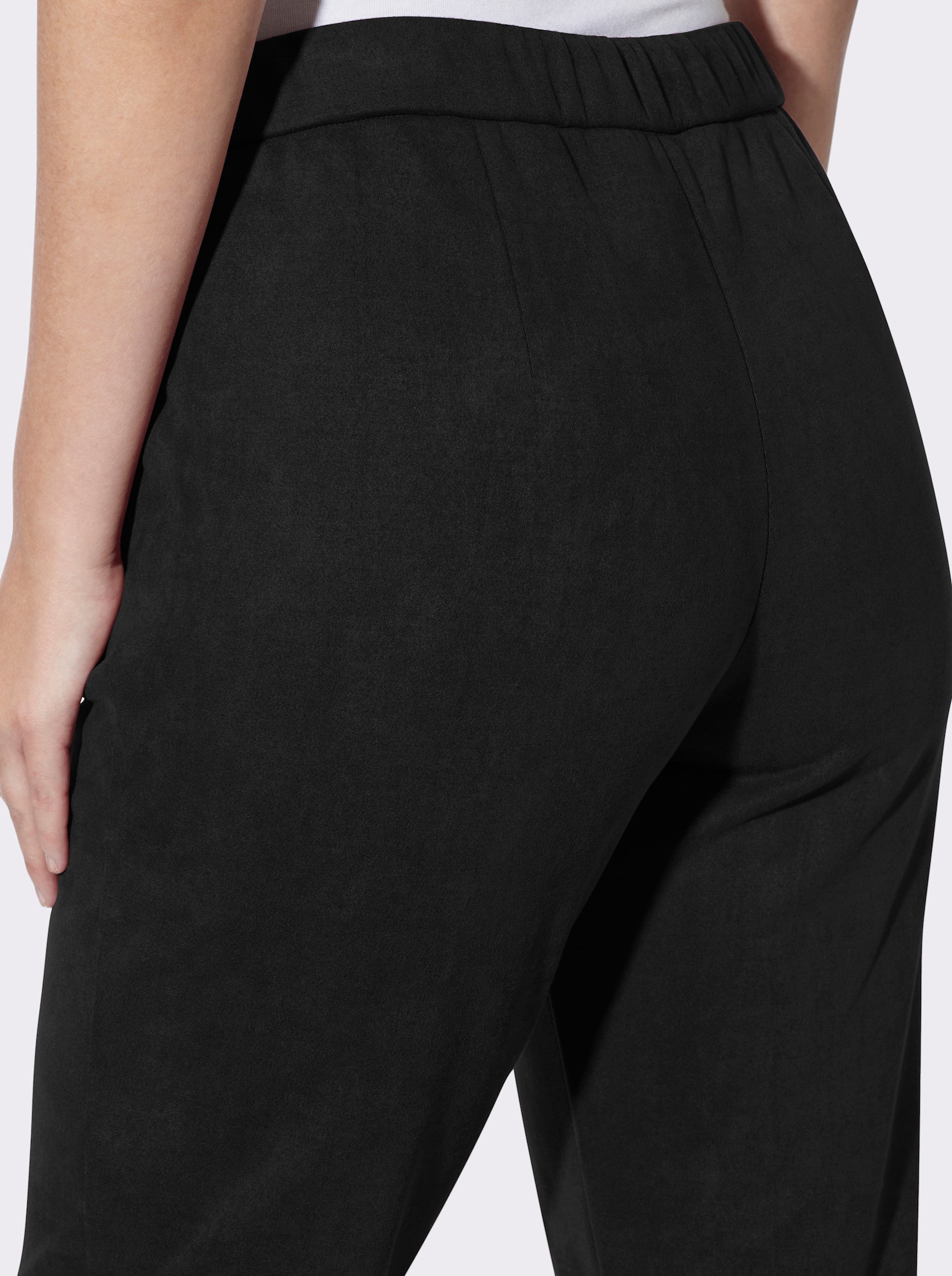 heine Lederimitathose mit Rundum-Dehnbund - schwarz