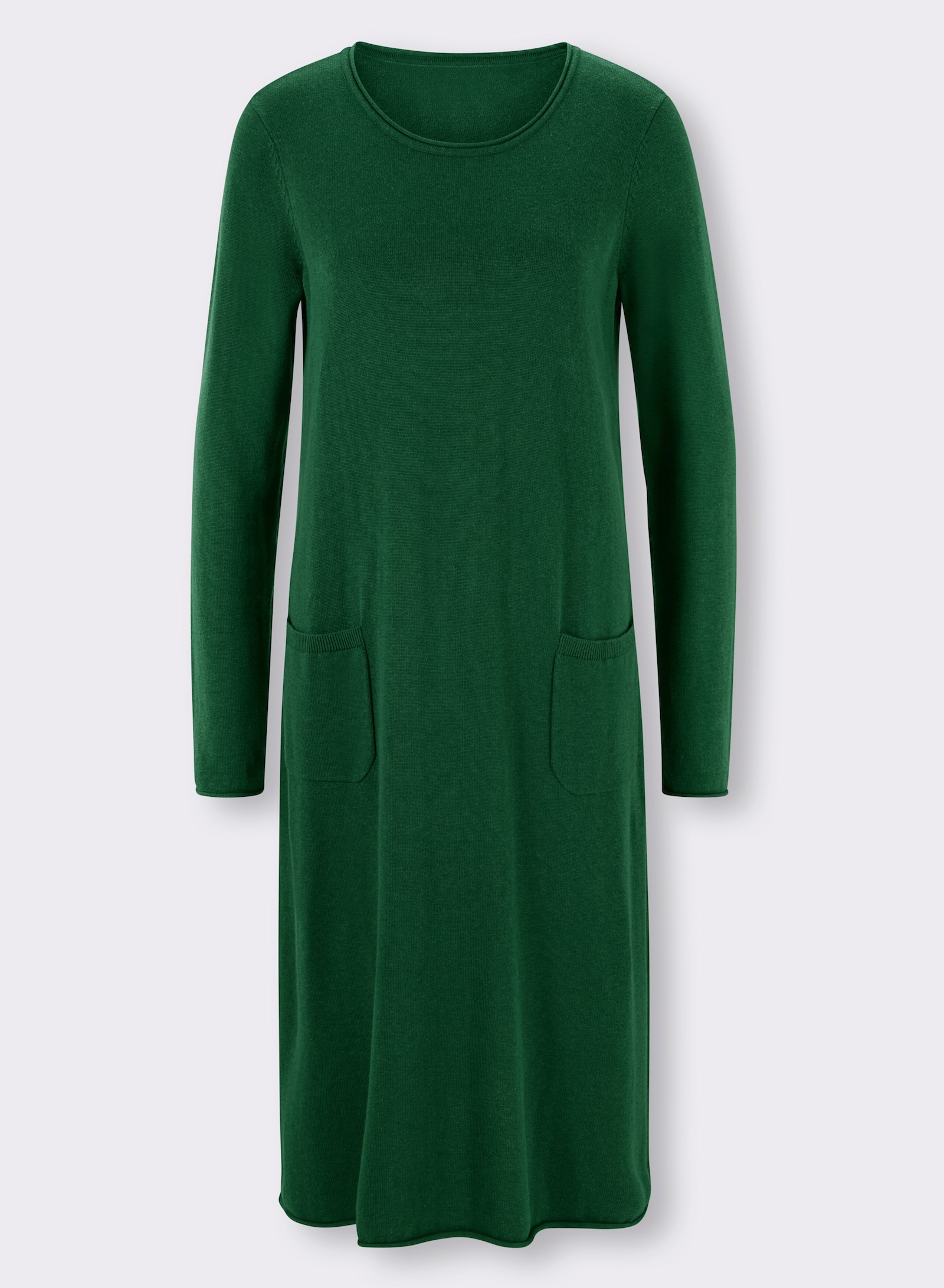 heine Strickkleid im Viskose-Baumwoll-Mix - moos