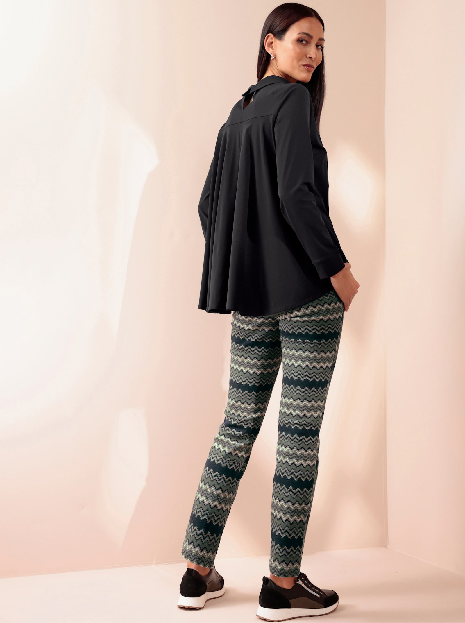 heine T-shirt avec bouton au dos - noir