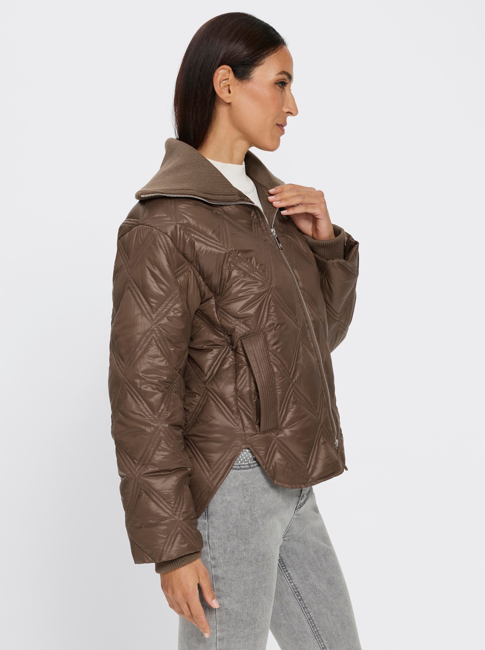 heine Steppjacke mit 2-Wege-Zipper - schoko