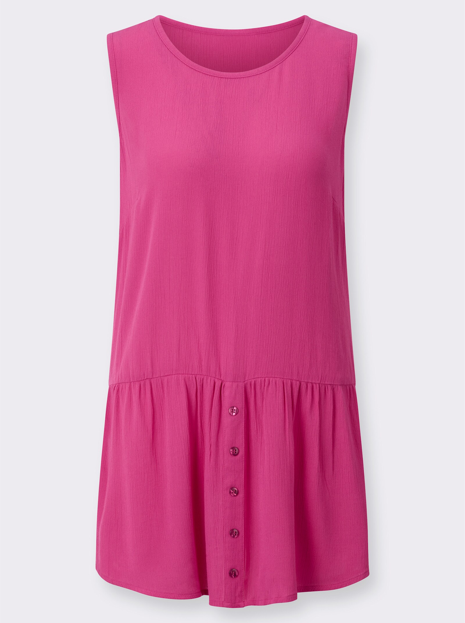 Blusentop mit abgerundetem Saum - fuchsia