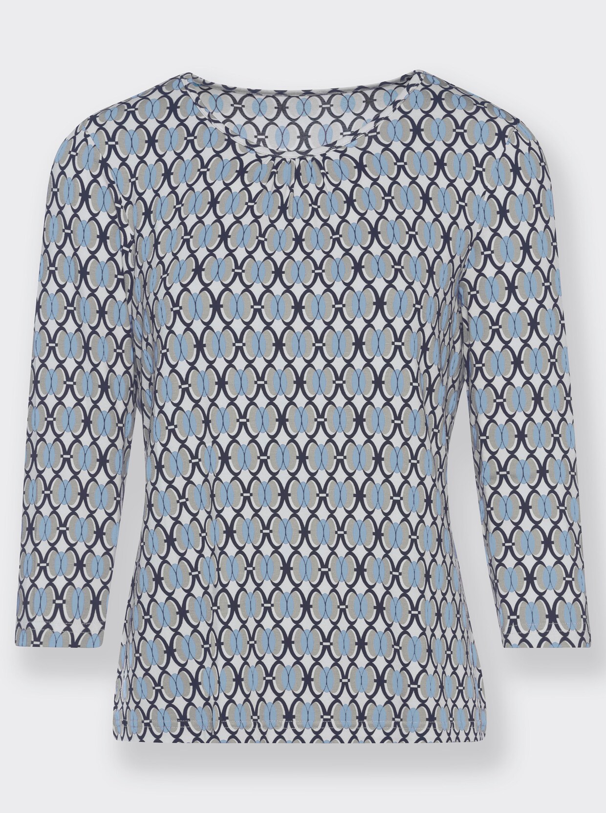 Shirt met korte mouwen - ecru/ijsblauw bedrukt