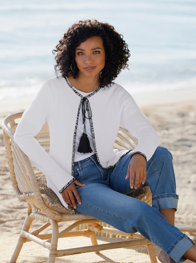 heine Strickjacke - weiß-schwarz