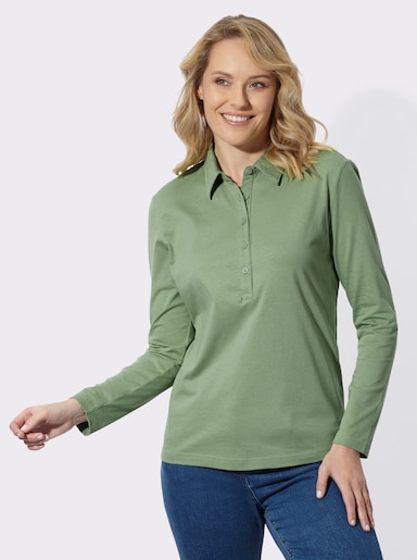 Poloshirt aus reiner Baumwolle - eucalyptus