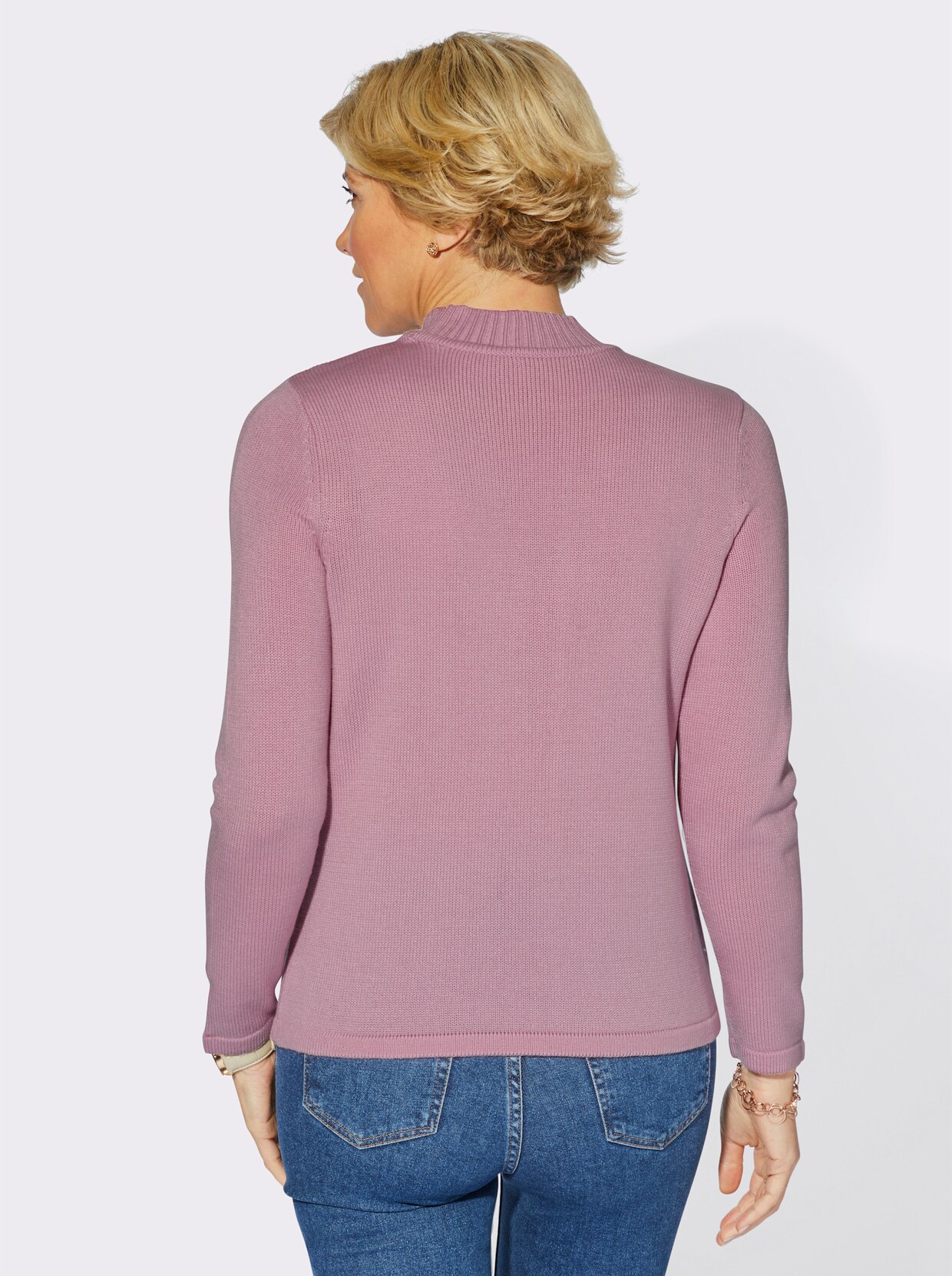 Trui met opstaande kraag - roze