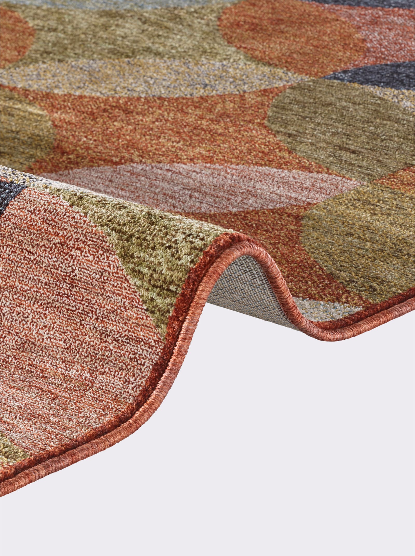 heine home Teppich - rot-marine-gemustert